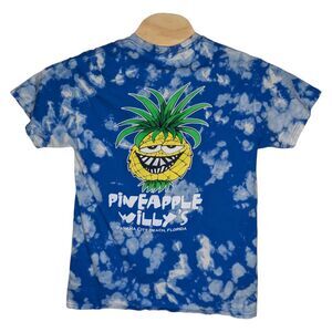 Pineapple Willy's T Shirt Adult Medium Blue Tie Dye Panama City Beach Florida‎